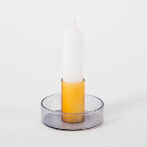 Duo Tone Glass Candle Holder