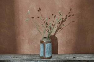 Aged zinc rustic vase